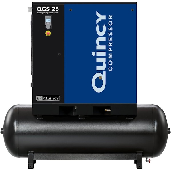 QGS 25-HP 132- Gal Tank Mounted Rotary Screw Air Compressor Triv/3/60